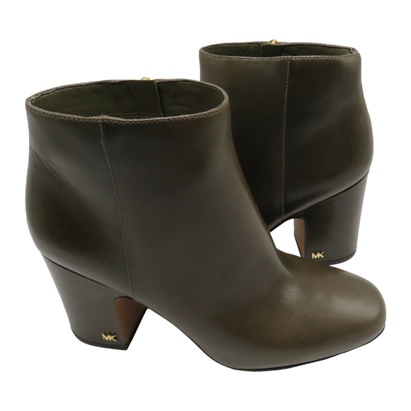 Michael Kors Elaine Leather Bootie Olive - Picture 2 of 6